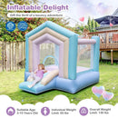 Kids Bounce House with Slide and Basketball Rim Bouncy Castle for Party without Blower by DirectDeals