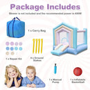 Kids Bounce House with Slide and Basketball Rim Bouncy Castle for Party without Blower by LJGDeals