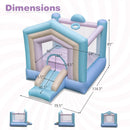 Kids Bounce House with Slide and Basketball Rim Bouncy Castle for Party without Blower by LJGDeals