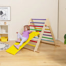 Kids Climbing Triangle Set with Adjustable and Reversible Ramp-Multicolor by LJGDeals
