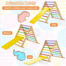 Kids Climbing Triangle Set with Adjustable and Reversible Ramp-Multicolor by LJGDeals