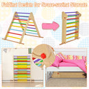 Kids Climbing Triangle Set with Adjustable and Reversible Ramp-Multicolor
