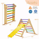 Kids Climbing Triangle Set with Adjustable and Reversible Ramp-Multicolor by LJGDeals