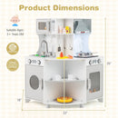 Kids Corner Wooden Play Kitchen with Range Hood and Stoves-Gray by LJGDeals