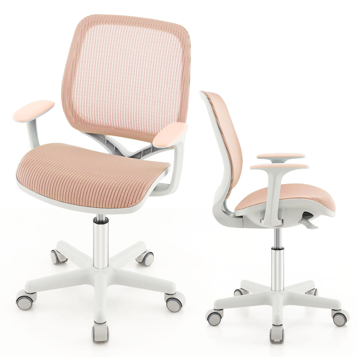Swivel Mesh Children Computer Chair with Adjustable Height-Pink, photo 4 of 8