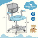 Kids Desk Chair Children Study Chair with Adjustable Height Armrest and Footrest by LJGDeals
