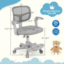 Kids Desk Chair Children Study Chair with Adjustable Height Armrest and Footrest
