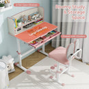 Kids Desk and Chair Set with Adjustable Height and Tilted Desktop by LJGDeals