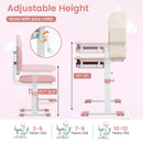 Kids Desk and Chair Set with Adjustable Height and Tilted Desktop by LJGDeals