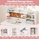 Kids Desk and Chair Set with Hutch and 3-Layer Side Shelf by LJGDeals