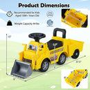 Kids Digger Ride on Truck with Shovel and Under-Seat Compartment by LJGDeals