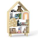 Kids Dollhouse Bookshelf House-shaped Bookcase Children Toy Storage Organizer-Natural by LJGDeals