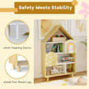 Kids Dollhouse Bookshelf House-shaped Bookcase Children Toy Storage Organizer-Natural by LJGDeals