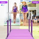 Kids Double Horizontal Bars Gymnastic Training Parallel Bars Adjustable-Purple by LJGDeals