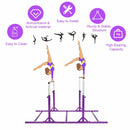 Kids Double Horizontal Bars Gymnastic Training Parallel Bars Adjustable-Purple by LJGDeals