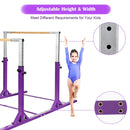 Kids Double Horizontal Bars Gymnastic Training Parallel Bars Adjustable-Purple by LJGDeals