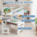 Kids Drawing Table and Chair Set with Watercolor Pens and Blackboard Eraser by LJGDeals