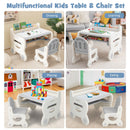 Kids Drawing Table and Chair Set with Watercolor Pens and Blackboard Eraser