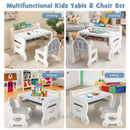 Kids Drawing Table and Chair Set with Watercolor Pens and Blackboard Eraser by LJGDeals