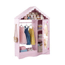 Kids Dress Up Storage with Mirror Roofed Wardrobe Closet with Open Hanging Rack by LJGDeals