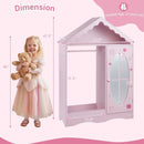 Kids Dress Up Storage with Mirror Roofed Wardrobe Closet with Open Hanging Rack by LJGDeals