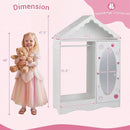 Kids Dress Up Storage with Mirror Roofed Wardrobe Closet with Open Hanging Rack by LJGDeals