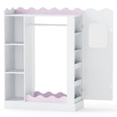 Kids Dress Up Storage with Mirror and Hanging Rack - Pink
