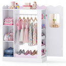 Kids Dress Up Storage with Mirror and Hanging Rack - Pink