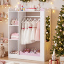 Kids Dress Up Storage with Mirror and Hanging Rack - Pink by DirectDeals