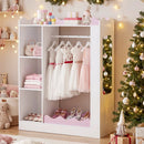 Kids Dress Up Storage with Mirror and Hanging Rack - Pink by LJGDeals