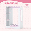Kids Dress Up Storage with Mirror and Hanging Rack - Pink