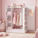 Kids Dress Up Storage with Mirror and Hanging Rack - Pink by DirectDeals