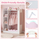 Kids Dress Up Storage with Mirror and Hanging Rack - Pink