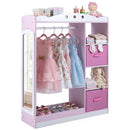 Kids Dress Up Storage with Full Length Mirror - Pink
