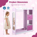 Kids Dress Up Storage with Full Length Mirror - Pink by LJGDeals