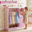 Kids Dress Up Storage with Full Length Mirror - Pink