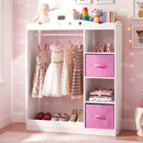 Kids Dress Up Storage with Full Length Mirror - Pink