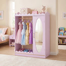 Kids Dress Up Storage Cabinet with Full Length Mirror - Pink by LJGDeals