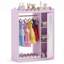 Kids Dress Up Storage Cabinet with Full Length Mirror - Pink