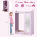 Kids Dress Up Storage Cabinet with Full Length Mirror - Pink by DirectDeals