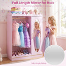 Kids Dress Up Storage Cabinet with Full Length Mirror - Pink
