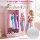 Kids Dress Up Storage Cabinet with Full Length Mirror - Pink by LJGDeals