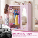 Kids Dress Up Storage Cabinet with Full Length Mirror - Pink by DirectDeals