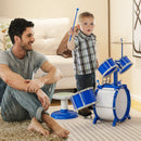 Kids Drum Set Educational Percussion Musical Instrument Toy with Bass Drum-Blue by LJGDeals
