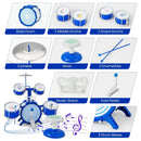 Kids Drum Set Educational Percussion Musical Instrument Toy with Bass Drum-Blue by LJGDeals