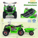 6V Kids Electric ATV Quad Car with Detachable Trailer
