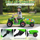 6V Kids Electric ATV Quad Car with Detachable Trailer