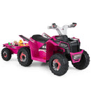 6V Kids Electric ATV Quad Car with Detachable Trailer by LJGDeals