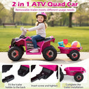 6V Kids Electric ATV Quad Car with Detachable Trailer by LJGDeals