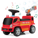 Kids Push Ride On Fire Truck with Ladder Bubble Maker and Headlights-Red by LJGDeals